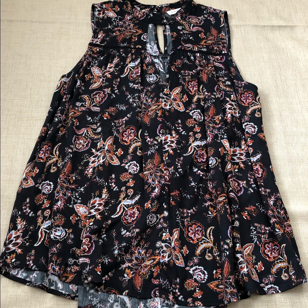 Sophie Rue Paisley Keyhole Front & Back Sleeveless Tank Top
